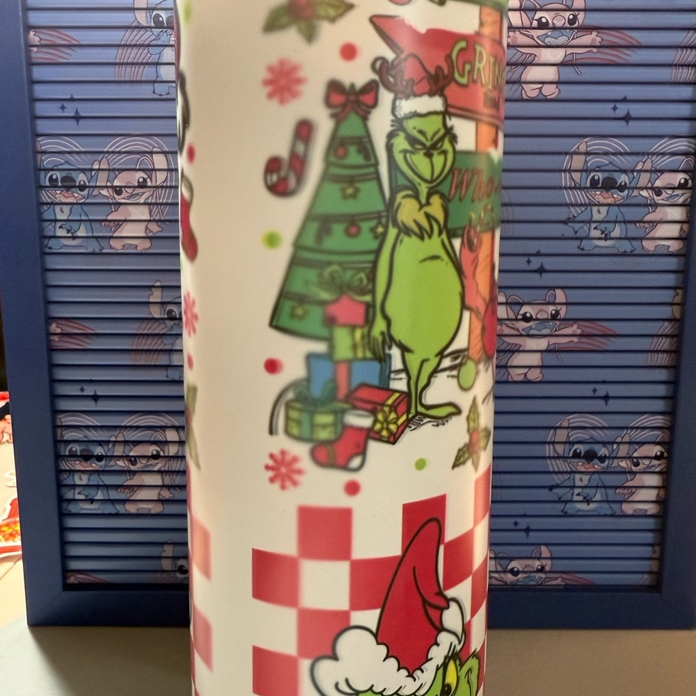 Merry Grinch Green and Red Party Tumbler - Picture 2 of 6